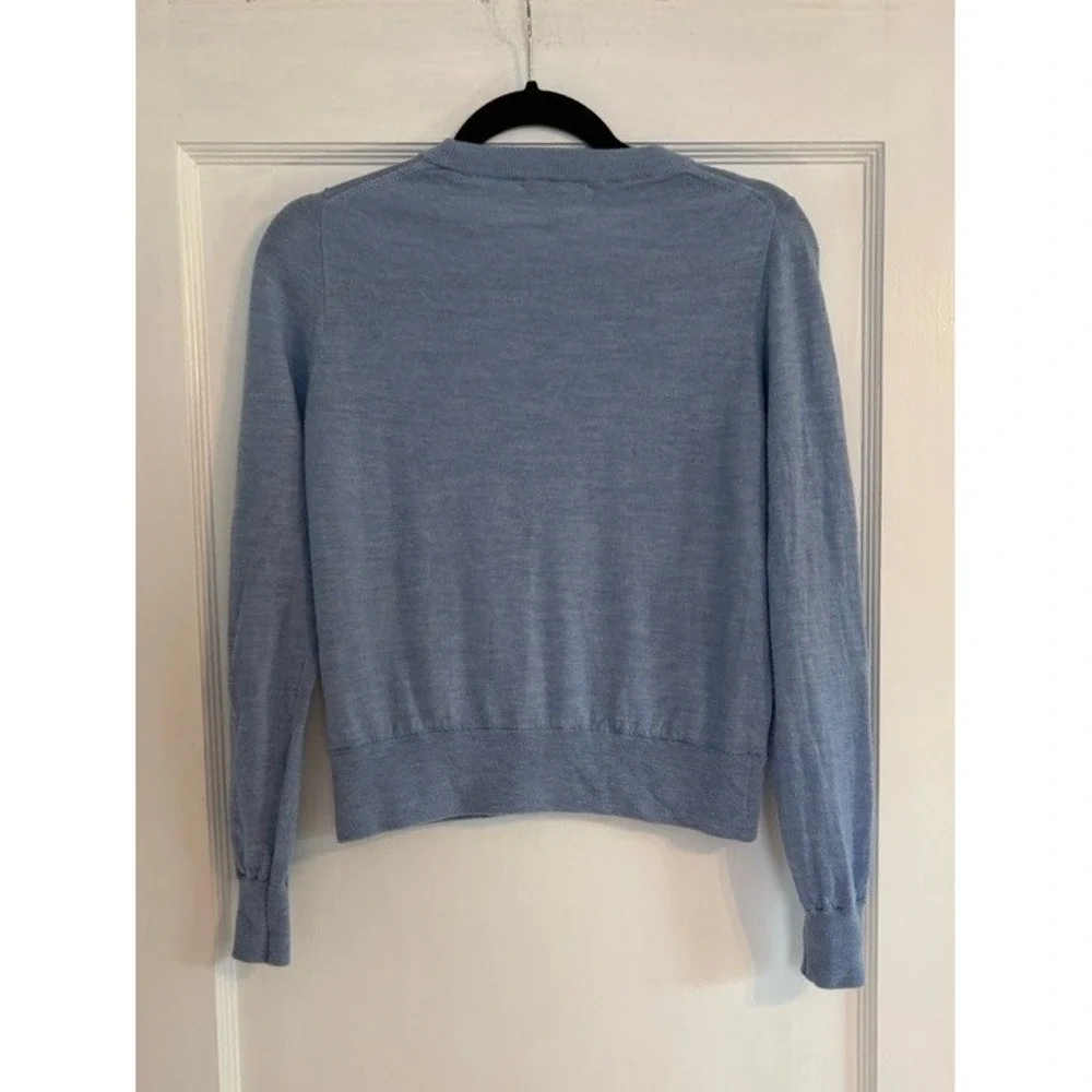 Women's J. Crew Light Blue 100% Merino Wool Crewneck Sweater Size Small
